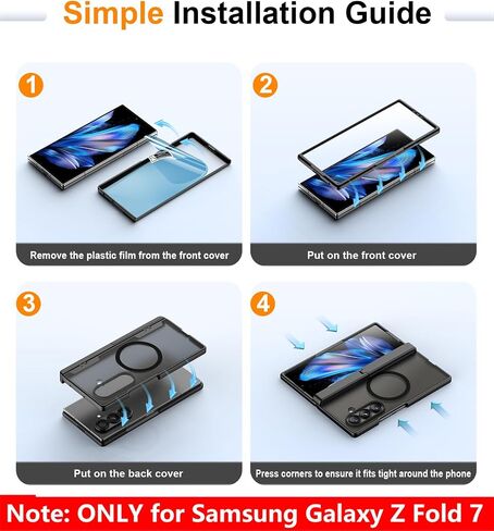 SPIDERCASE مصمم فقط لحافظة Samsung Galaxy Z Fold 7، [واقي شاشة] مدمج [حماية المفصلات] [مسند] حافظة هاتف واقية لكامل الجسم لهاتف Galaxy Z Fold 7 - أسود in Saudi Arabia