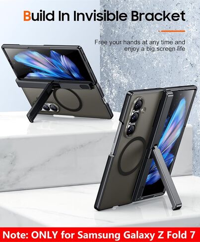 SPIDERCASE مصمم فقط لحافظة Samsung Galaxy Z Fold 7، [واقي شاشة] مدمج [حماية المفصلات] [مسند] حافظة هاتف واقية لكامل الجسم لهاتف Galaxy Z Fold 7 - أسود in Saudi Arabia