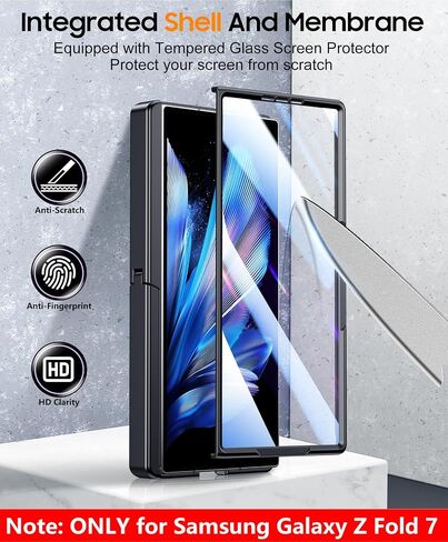 SPIDERCASE مصمم فقط لحافظة Samsung Galaxy Z Fold 7، [واقي شاشة] مدمج [حماية المفصلات] [مسند] حافظة هاتف واقية لكامل الجسم لهاتف Galaxy Z Fold 7 - أسود in Saudi Arabia