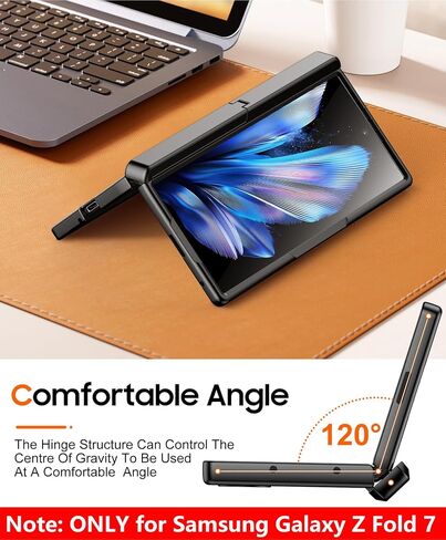 SPIDERCASE مصمم فقط لحافظة Samsung Galaxy Z Fold 7، [واقي شاشة] مدمج [حماية المفصلات] [مسند] حافظة هاتف واقية لكامل الجسم لهاتف Galaxy Z Fold 7 - أسود in Saudi Arabia