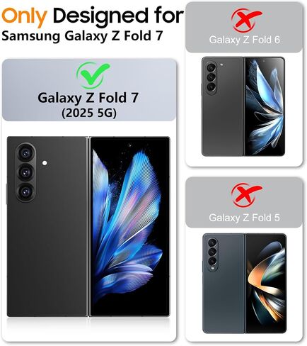 SPIDERCASE مصمم فقط لحافظة Samsung Galaxy Z Fold 7، [واقي شاشة] مدمج [حماية المفصلات] [مسند] حافظة هاتف واقية لكامل الجسم لهاتف Galaxy Z Fold 7 - أسود in Saudi Arabia