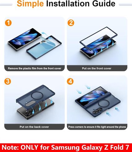 SPIDERCASE Only Designed for Samsung Galaxy Z Fold 7 Case,Built-in [Screen Protector] [Hinge Protection] [Kickstand] Full Body Protective Phone Case for Galaxy Z Fold 7 - Black in Saudi Arabia