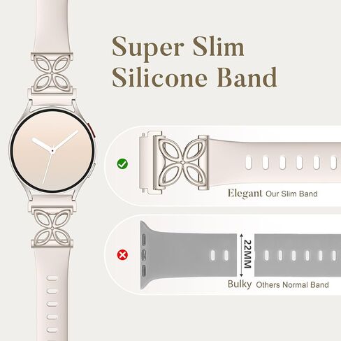 Slim Silicone Band Compatible with Samsung Galaxy Watch 7 Band 6 5 4 Active 2 FE 40mm 44mm/Watch 6 4 Classic/5 Pro/3, Thin 20mm 22mm Watch Band Sport Straps for Samsung Watch Bands Women in Saudi Arabia