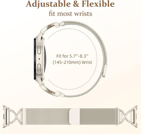 Metal Bands Compatible for Galaxy Watch 8 Band 40mm 44mm/Galaxy Watch 8 Classic Band 46mm,Magnetic Mesh Stainless Steel Replacement Wristband Loop Strap for Samsung Watch 8/8 Classic (2025) Women Men in Saudi Arabia