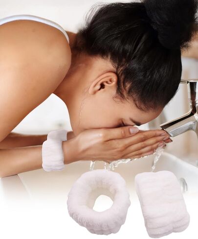 2pcs Wrist Bands for Washing Face, Elastic Sweatband Fitness,Microfiber Face Washing Wristbands, Spa Face Wash Wristbands, Stretchy Absorbent Wash Band for Woman Children DJA523-09 in Saudi Arabia