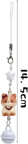 Cute Cartoon Three Dimensional Cat Bell Mobile Phone Lanyard Beaded Matching Keychain Fashion Bag Charm Accessories in Saudi Arabia