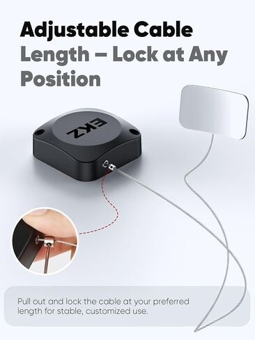 EKZ 8ft Retractable Remote Control Cable Tether Lock - Anti-Loss Security Lanyard with Adjustable Locking Leash Length Clasp for Game Controllers, Tablets, Home, Office, Showroom – 2 Pack in Saudi Arabia