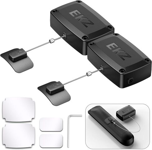 EKZ 10ft Auto-Locking Retractable Cable Lock for Remotes, Game Controllers, Tablets – Anti-Loss Tether with Adhesive Base & Adjustable Locking Leash Length Clasp for Home, Office, Showroom – 2 Pack in Kuwait
