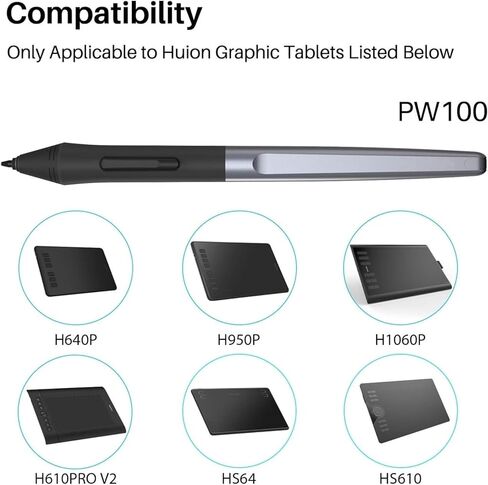 قلم PW100 السلبي مناسب فقط للرسم اللوحي H950P H1060P H610Pro V2 HS610 HS64 قلم خالي من البطارية لـ Huion Inspiroy H640P in Saudi Arabia