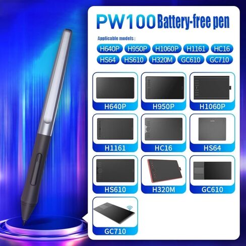 قلم PW100 السلبي مناسب فقط للرسم اللوحي H950P H1060P H610Pro V2 HS610 HS64 قلم خالي من البطارية لـ Huion Inspiroy H640P in Saudi Arabia