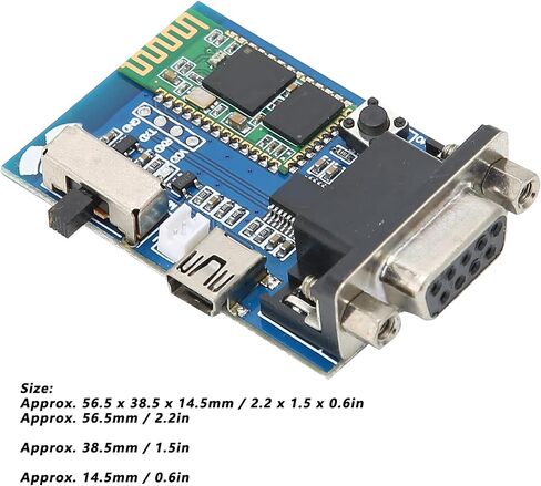 plplaaoo وحدة المنفذ التسلسلي اللاسلكي RS232 BT محول USB صغير بلوتوث 5 فولت نقل البيانات لأنظمة DOS Linux البلاستيك 56.5 × 38.5 × 14.5 مم in Kuwait