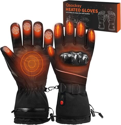 قفازات ساخنة للرجال والنساء - قفازات دراجة نارية كهربائية ساخنة بقدرة 5000 مللي أمبير في الساعة، 3 أوضاع تسخين قابلة للتعديل، بطارية قابلة لإعادة الشحن وحماية من الحرارة الزائدة لركوب الشتاء والتزلج والرياضات الثلجية - كبيرة in Kuwait