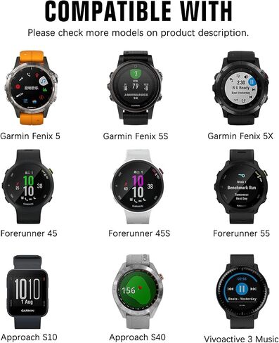 حامل شاحن ساعة MoKo for Garmin متوافق مع Fenix ​​8 7 6 5، Vivoactive 6 5، Venu 4 3 2، Instinct، Forerunner 55 165 970 570، قاعدة شحن من الألومنيوم مع كابل USB بطول 4.9 قدم، رمادي فلكي in Saudi Arabia