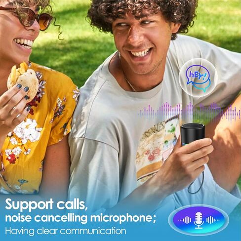 Portable Bluetooth Speaker 5.4, Mini Speaker, 12H Battery Life & Noise Reduction Mic, Metal Cover, TWS Pairing, Wireless Speaker with RGB Lights for Home/Travel/Outdoor by Music Lovers-Black in Saudi Arabia