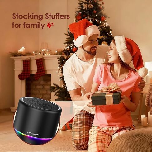 Portable Bluetooth Speaker 5.4, Mini Speaker, 12H Battery Life & Noise Reduction Mic, Metal Cover, TWS Pairing, Wireless Speaker with RGB Lights for Home/Travel/Outdoor by Music Lovers-Black in Saudi Arabia