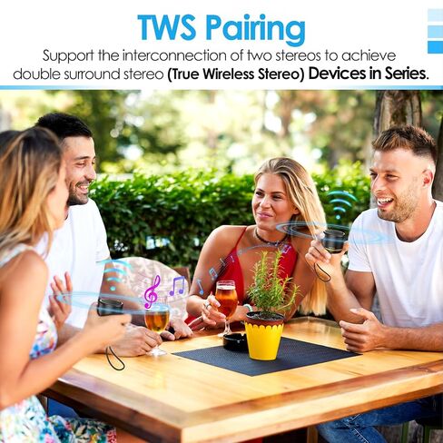 Portable Bluetooth Speaker 5.4, Mini Speaker, 12H Battery Life & Noise Reduction Mic, Metal Cover, TWS Pairing, Wireless Speaker with RGB Lights for Home/Travel/Outdoor by Music Lovers-Black in Saudi Arabia