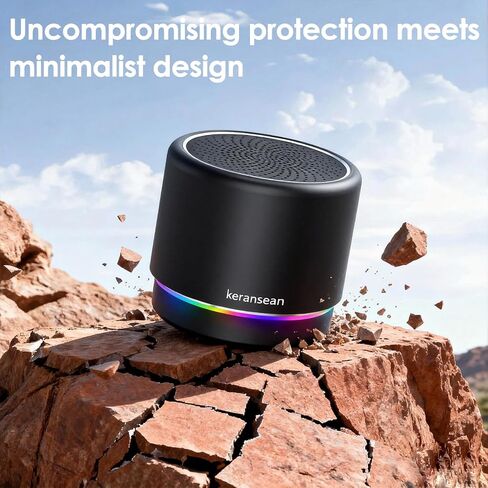 Portable Bluetooth Speaker 5.4, Mini Speaker, 12H Battery Life & Noise Reduction Mic, Metal Cover, TWS Pairing, Wireless Speaker with RGB Lights for Home/Travel/Outdoor by Music Lovers-Black in Saudi Arabia
