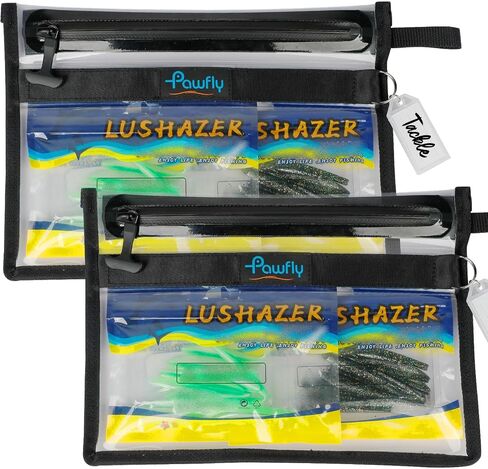 Pawfly Fishing Tackle Bag, Floating Waterproof Pouch, Fish Tackle Storage Bags for Lure & Soft Plastic Bait Storage, Fishing Bag with Water-Resistant Easy-Grip T-Pull Zipper & ID Tag in Saudi Arabia