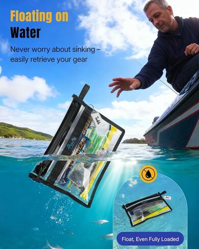 Pawfly Fishing Tackle Bag, Floating Waterproof Pouch, Fish Tackle Storage Bags for Lure & Soft Plastic Bait Storage, Fishing Bag with Water-Resistant Easy-Grip T-Pull Zipper & ID Tag in Saudi Arabia