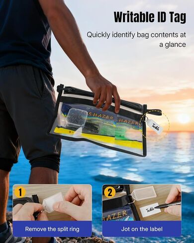 Pawfly Fishing Tackle Bag, Floating Waterproof Pouch, Fish Tackle Storage Bags for Lure & Soft Plastic Bait Storage, Fishing Bag with Water-Resistant Easy-Grip T-Pull Zipper & ID Tag in Saudi Arabia