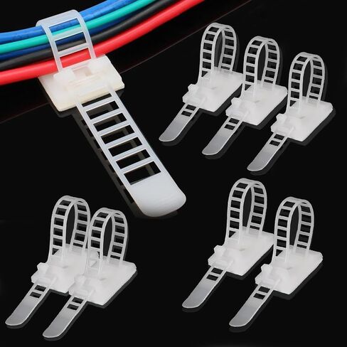 Reusable Adjustable Set of 25 Hook and Loop Cord Straps for Home Office Desk Charging Electronics for Wife Mom(White) in Saudi Arabia