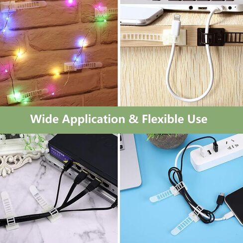 Reusable Adjustable Set of 25 Hook and Loop Cord Straps for Home Office Desk Charging Electronics for Wife Mom(White) in Saudi Arabia
