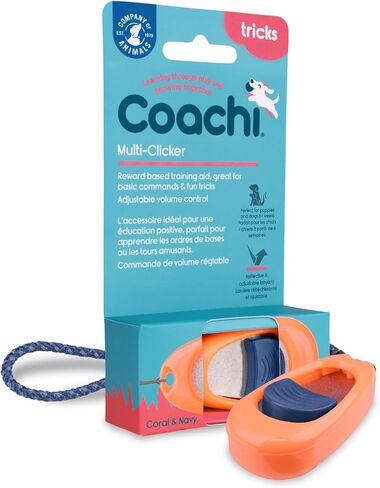 The Company of Animals Coachi Multi-Clicker, Dog Accessory, Volume Control with 3 Settings, Easy to Click, Adjustable Wrist Strap, Dog Clicker, for Dog Training, Including Sensitive Dogs and Puppies in Saudi Arabia