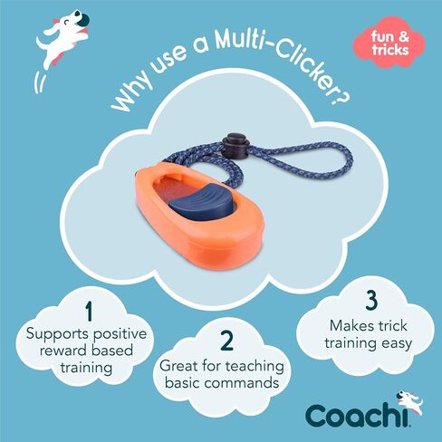 The Company of Animals Coachi Multi-Clicker, Dog Accessory, Volume Control with 3 Settings, Easy to Click, Adjustable Wrist Strap, Dog Clicker, for Dog Training, Including Sensitive Dogs and Puppies in Saudi Arabia
