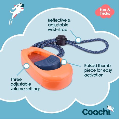 The Company of Animals Coachi Multi-Clicker, Dog Accessory, Volume Control with 3 Settings, Easy to Click, Adjustable Wrist Strap, Dog Clicker, for Dog Training, Including Sensitive Dogs and Puppies in Saudi Arabia