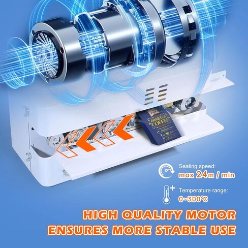 Automatic Continuous Bag Band Sealing Machine, Digital Temp Control, Adjustable Speed, Commercial Desktop Heat Sealer Machine for Plastic Bags Films Packaging (110V/60HZ)(FRC-510) in Saudi Arabia