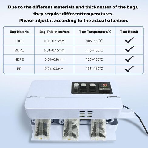 Automatic Continuous Bag Band Sealing Machine, Digital Temp Control, Adjustable Speed, Commercial Desktop Heat Sealer Machine for Plastic Bags Films Packaging (110V/60HZ)(FRC-510) in Saudi Arabia