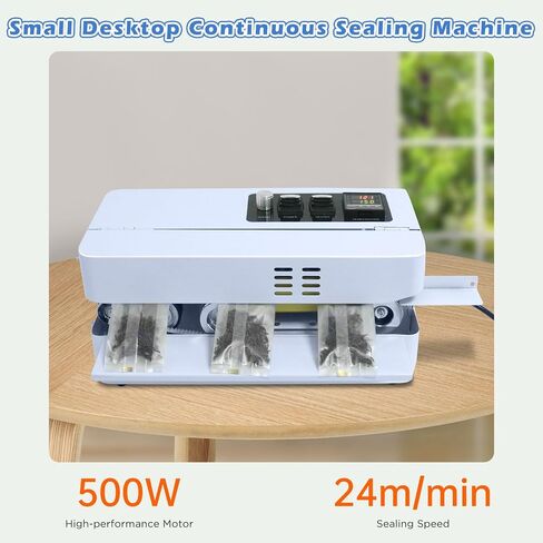 Automatic Continuous Bag Band Sealing Machine, Digital Temp Control, Adjustable Speed, Commercial Desktop Heat Sealer Machine for Plastic Bags Films Packaging (110V/60HZ)(FRC-510) in Saudi Arabia