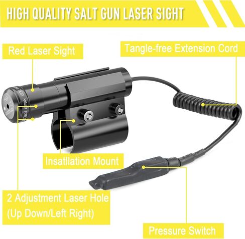 جهاز رؤية شعاع الليزر الملحي متوافق مع Fly Salt Gun 2.0 3.0 & 4.0 بندقية الملح Airsoft ومسدس الرش، جهاز رؤية شعاع الليزر لملحقات الصيد بمضخة BB (غير متضمنة مسدس الملح) in Saudi Arabia