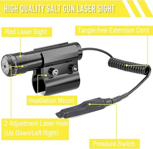 جهاز رؤية شعاع الليزر الملحي متوافق مع Fly Salt Gun 2.0 3.0 & 4.0 بندقية الملح Airsoft ومسدس الرش، جهاز رؤية شعاع الليزر لملحقات الصيد بمضخة BB (غير متضمنة مسدس الملح) in Saudi Arabia