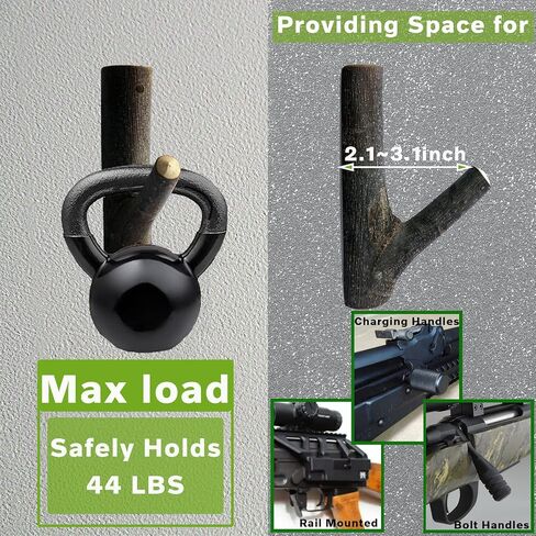 FIREHOOK Wooden Gun Rack with Lock Hole, Gun Wall Mount for Rifles, Shotguns, Gun Racks for Wall with Wider Space, Natural Hardwood Gun Hooks for Bows Rifle,Gun Rack Wall Mount for Storage Display in Saudi Arabia