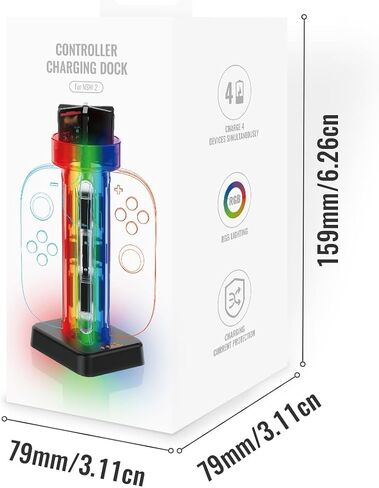 Charger Dock for Switch 2 for Joycon Controller with Charging Cord & RGB Indicator Charging Station in Saudi Arabia