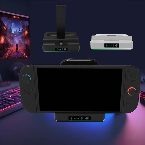 Specifical Charger Dock Station with Charging Interfaces for Switch2 Console and 2 Controllers Charging Station with Colorful Indicator Light (White) in Saudi Arabia
