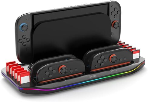 Charger Station for Switch 2 for Joy Cons Aounion PG-SW2210,Storage Base for Switch 2, with 4 Controller Slots and 12 Game Card Storage Slots in Saudi Arabia