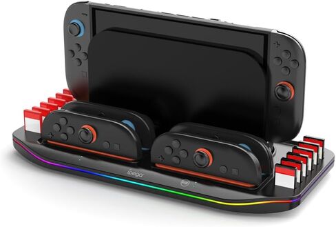 Charger Station for Switch 2 for Joy Cons Aounion PG-SW2210,Storage Base for Switch 2, with 4 Controller Slots and 12 Game Card Storage Slots in Saudi Arabia