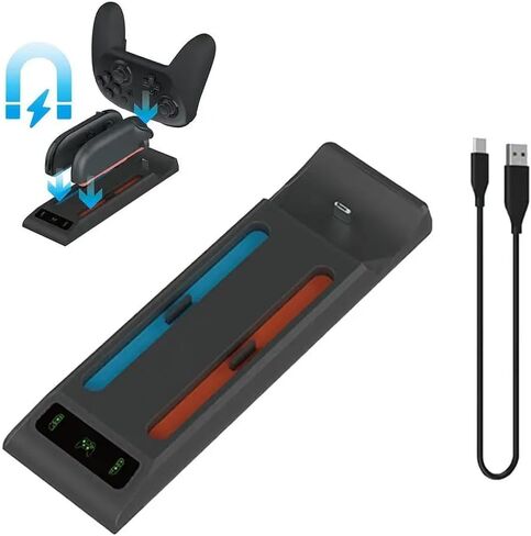 3 In1 Charging Base Handle for Switch 2 for Joy-con/for Switch2 PRO Console for NS2 Left and Right Controller Dock Station with Indicator Light in Saudi Arabia