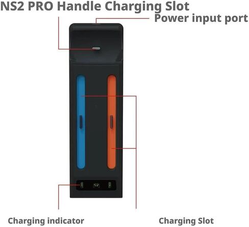 3 In1 Charging Base Handle for Switch 2 for Joy-con/for Switch2 PRO Console for NS2 Left and Right Controller Dock Station with Indicator Light in Saudi Arabia