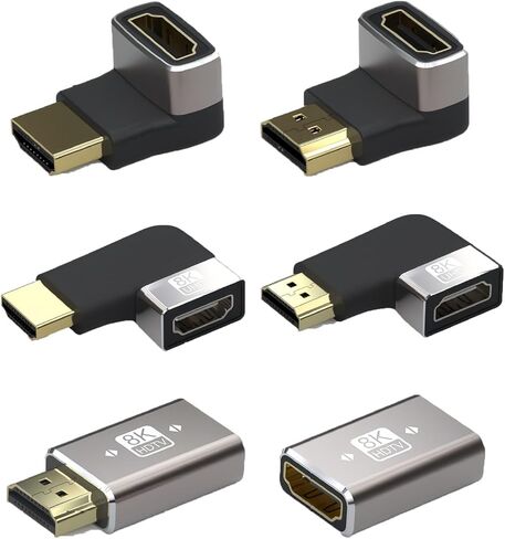 2-Pack HDMI 2.1 وصلة توصيل محول لـ 8K60 هرتز HDTV عالي الوضوح، موسع مستقيم لأعلى ولأسفل، متوافق مع الكمبيوتر المحمول، الكمبيوتر الشخصي، الشاشة، أنثى إلى أنثى in Kuwait