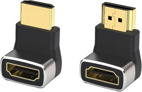 2-Pack HDMI 2.1 وصلة توصيل محول لـ 8K60 هرتز HDTV عالي الوضوح، موسع مستقيم لأعلى ولأسفل، متوافق مع الكمبيوتر المحمول، الكمبيوتر الشخصي، الشاشة، أنثى إلى أنثى in Kuwait