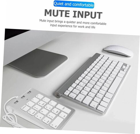 لوحة مفاتيح رقمية ميكانيكية USB سلكية مفتاح Numpad مع منفذ USB Hub سبائك الزنك الفضي لأجهزة الكمبيوتر المحمول المكتبية المتوافقة مع Windows in Kuwait
