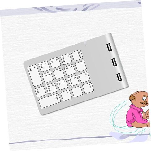 لوحة مفاتيح رقمية ميكانيكية USB سلكية مفتاح Numpad مع منفذ USB Hub سبائك الزنك الفضي لأجهزة الكمبيوتر المحمول المكتبية المتوافقة مع Windows in Kuwait