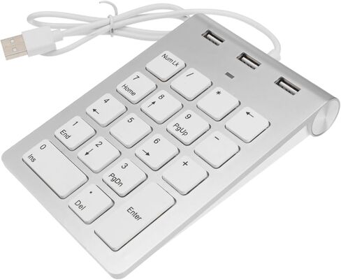 لوحة مفاتيح رقمية ميكانيكية مع محور منافذ USB لوحة مفاتيح USB فضية متوافقة مع أجهزة الكمبيوتر التي تعمل بنظام Windows وأجهزة الكمبيوتر المكتبية لوحة رقمية خفيفة الوزن مصنوعة من سبائك الزنك لإدخال البيانات والاستخدام المالي in Kuwait