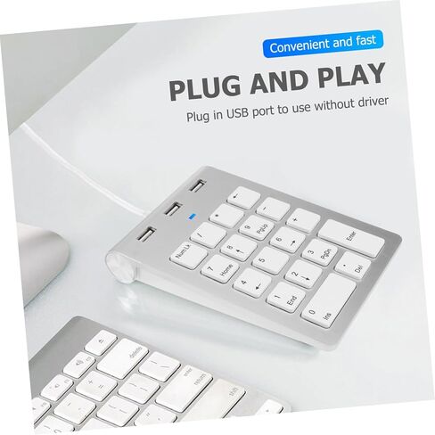لوحة مفاتيح رقمية ميكانيكية مع محور منافذ USB لوحة مفاتيح USB فضية متوافقة مع أجهزة الكمبيوتر التي تعمل بنظام Windows وأجهزة الكمبيوتر المكتبية لوحة رقمية خفيفة الوزن مصنوعة من سبائك الزنك لإدخال البيانات والاستخدام المالي in Kuwait