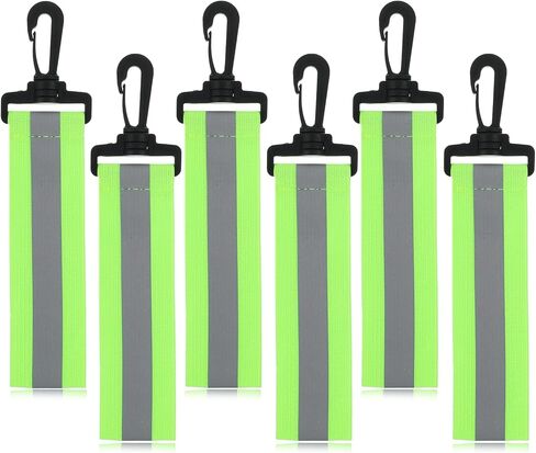 Reflective Straps, 6 PCS Glow in The Dark Keychain Backpack Reflector Straps Green Reflective Backpack Tags Bicycle Reflectives Pendant Safety Night Reflector Gear for Clothes Cycling Running Camping in Saudi Arabia