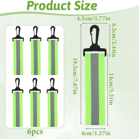 Reflective Straps, 6 PCS Glow in The Dark Keychain Backpack Reflector Straps Green Reflective Backpack Tags Bicycle Reflectives Pendant Safety Night Reflector Gear for Clothes Cycling Running Camping in Saudi Arabia