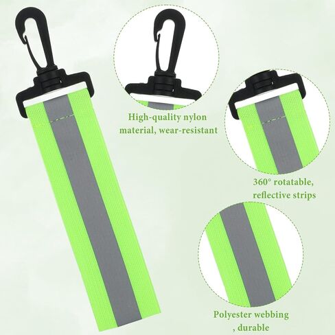 Reflective Straps, 6 PCS Glow in The Dark Keychain Backpack Reflector Straps Green Reflective Backpack Tags Bicycle Reflectives Pendant Safety Night Reflector Gear for Clothes Cycling Running Camping in Saudi Arabia